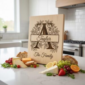 Family Monogram Design, Custom Name Logo for Engraving, Crest Laser File