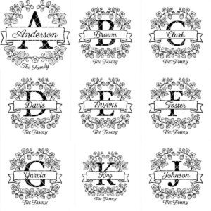 Family Monogram, Strawberry Alphabet, Custom Surname Chopping Board Design