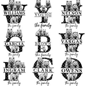 Family Monogram, Vintage Logo Set, Custom Surname Crest, Engraved A to Z