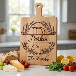 Family Name Botanical Monogram Bundle, Custom Alphabet Logo for Engraving
