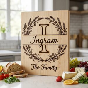 Family Name Botanical Monogram Bundle, Custom Alphabet Logo for Engraving