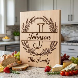 Family Name Botanical Monogram Bundle, Custom Alphabet Logo for Engraving