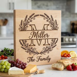 Family Name Botanical Monogram Bundle, Custom Alphabet Logo for Engraving