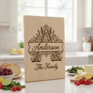 Laser Engraving Board Designs, Kitchen Garden Monogram, Custom Family Name