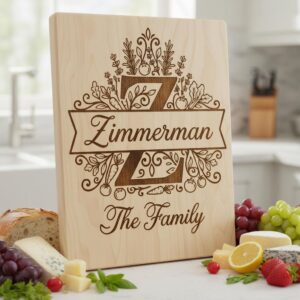 Laser Engraving Board Designs, Kitchen Garden Monogram, Custom Family Name