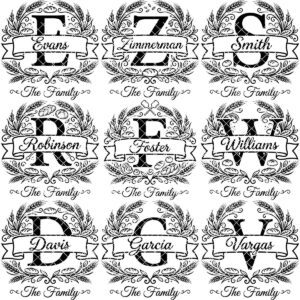 Monogram Bundle, Custom Family Name Logo, A to Z Surname Engraving File