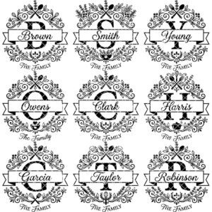 Monogram Engraving Design, Custom Family Name, Alphabet Bundle for Boards