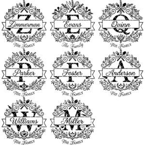 Monogram Engraving Design, Custom Family Name, Alphabet Bundle for Boards