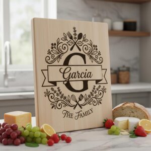 Monogram Engraving Design, Custom Family Name, Alphabet Bundle for Boards