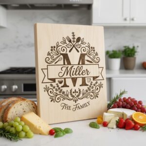 Monogram Engraving Design, Custom Family Name, Alphabet Bundle for Boards