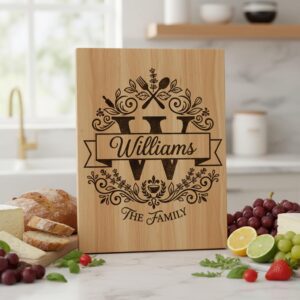 Monogram Engraving Design, Custom Family Name, Alphabet Bundle for Boards
