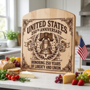 Patriotic 250th Anniversary Board Engraving Designs, History Charcuterie
