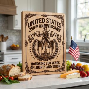 Patriotic 250th Anniversary Board Engraving Designs, History Charcuterie