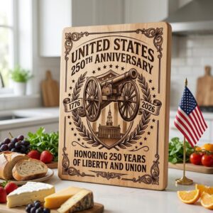 Patriotic 250th Anniversary Board Engraving Designs, History Charcuterie