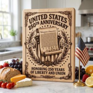 Patriotic 250th Anniversary Board Engraving Designs, History Charcuterie