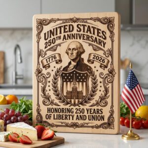Patriotic 250th Anniversary Board Engraving Designs, History Charcuterie