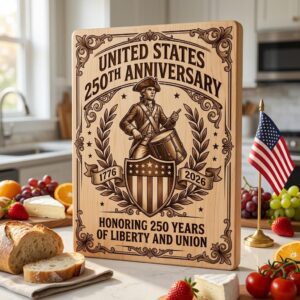 Patriotic 250th Anniversary Bundle, Colonial Chopping Board Laser Engraving