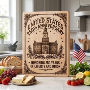 Patriotic 250th Anniversary Bundle, Colonial Chopping Board Laser Engraving