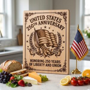 Patriotic 250th Anniversary Chopping Board Engraving Designs, USA Heritage