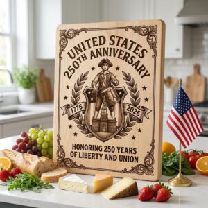 Patriotic 250th Anniversary Chopping Board Engraving Designs, USA Heritage