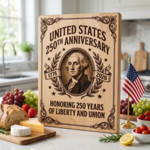 Patriotic 250th Anniversary Chopping Board Engraving Designs, USA Heritage