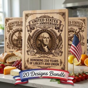 Patriotic 250th Anniversary Engraving Designs, 10 Pack, American Symbols