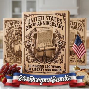 Patriotic Engraving Designs for Chopping Boards, 250th Anniversary, USA Icons