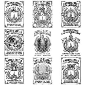 Patriotic Engraving Designs for Chopping Boards, 250th Anniversary, USA Icons