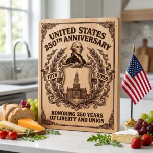 Patriotic Engraving Designs for Chopping Boards, 250th Anniversary, USA Icons