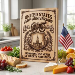 Patriotic Engraving Designs for Chopping Boards, 250th Anniversary, USA Icons