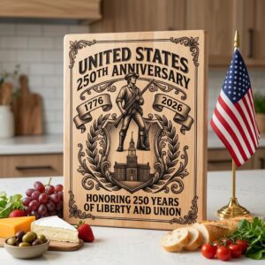 Patriotic Engraving Designs for Chopping Boards, 250th Anniversary, USA Icons