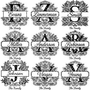 Personalized Monogram, Family Name Alphabet Engraving Design for Boards