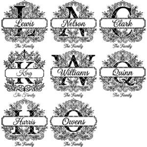 Personalized Monogram, Family Name Alphabet Engraving Design for Boards