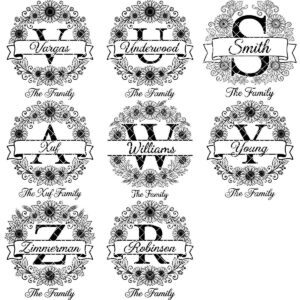 Sunflower Monogram, Farmhouse Alphabet Bundle, Family Name Engraving for Boards