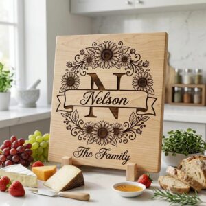 Sunflower Monogram, Farmhouse Alphabet Bundle, Family Name Engraving for Boards