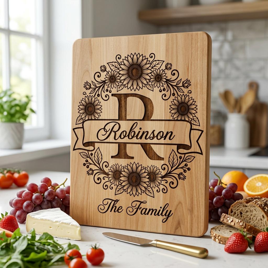 Sunflower Monogram, Farmhouse Alphabet Bundle, Family Name Engraving for Boards