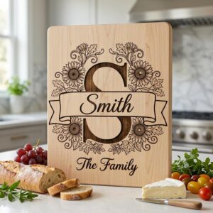 Sunflower Monogram, Farmhouse Alphabet Bundle, Family Name Engraving for Boards