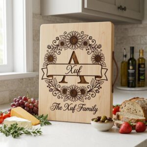 Sunflower Monogram, Farmhouse Alphabet Bundle, Family Name Engraving for Boards