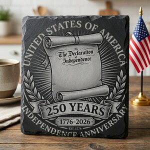 USA 250 Anniversary Engraving File, Patriotic Slate Coaster Laser PNG