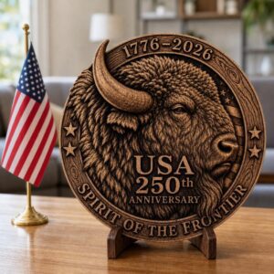 USA 250th Anniversary Laser Engraving File, 3D Illusion Patriotic Wood Sign Bundle