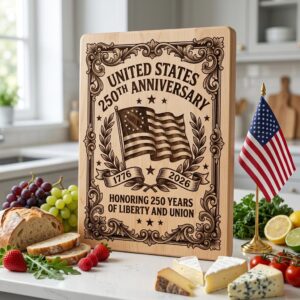 USA 250th Anniversary Patriotic Chopping Board Engraving Designs, Crest Bundle