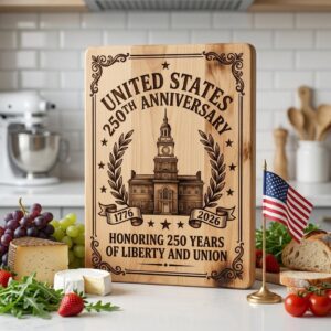 USA 250th Anniversary Patriotic Chopping Board Engraving Designs, Crest Bundle