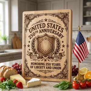 USA 250th Anniversary Patriotic Chopping Board Engraving Designs, Crest Bundle