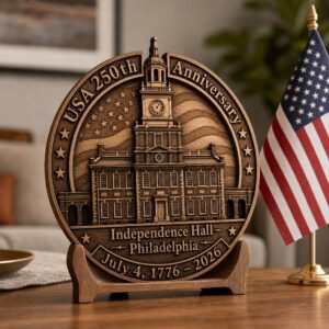 USA 250th Engraving File, 3D Illusion Laser Design, Patriotic Wood Plaque