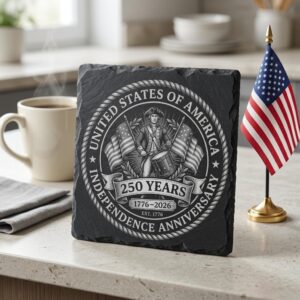 USA 250th Patriotic Engraving PNG Bundle, Vintage Designs for Slate Coasters