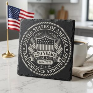 USA 250th Patriotic Engraving PNG Bundle, Vintage Designs for Slate Coasters
