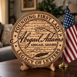 America 250th Anniversary Founding Fathers, 1776 Historic Wooden Plaque Sign
