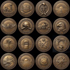 Biker Challenge Coin Laser Engraving File, Motorcycle Chopper 3D Depth Map PNG