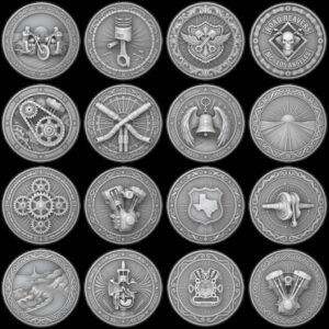 Biker Challenge Coin Laser Engraving File, Motorcycle Chopper 3D Depth Map PNG