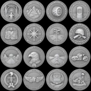 Biker Challenge Coin Laser Engraving File, Motorcycle Chopper 3D Depth Map PNG